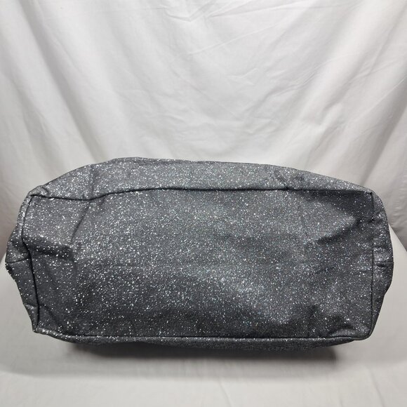 Victoria's Secret Glitter Silver Black "London,New York,Paris" Duffle Weekender - Picture 5 of 12